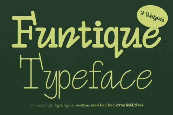 Funtique: A Modern Serif Typeface for Premium Branding