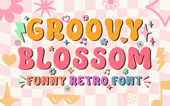 Groovy Blossom: The 70s Display Font for Retro Campaigns