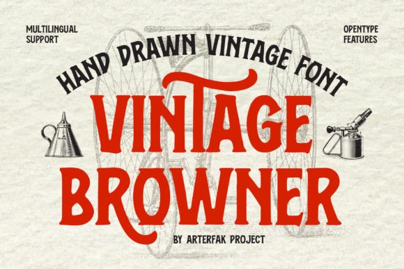 Vintage Browner: The Ultimate Display Font for Retro Design
